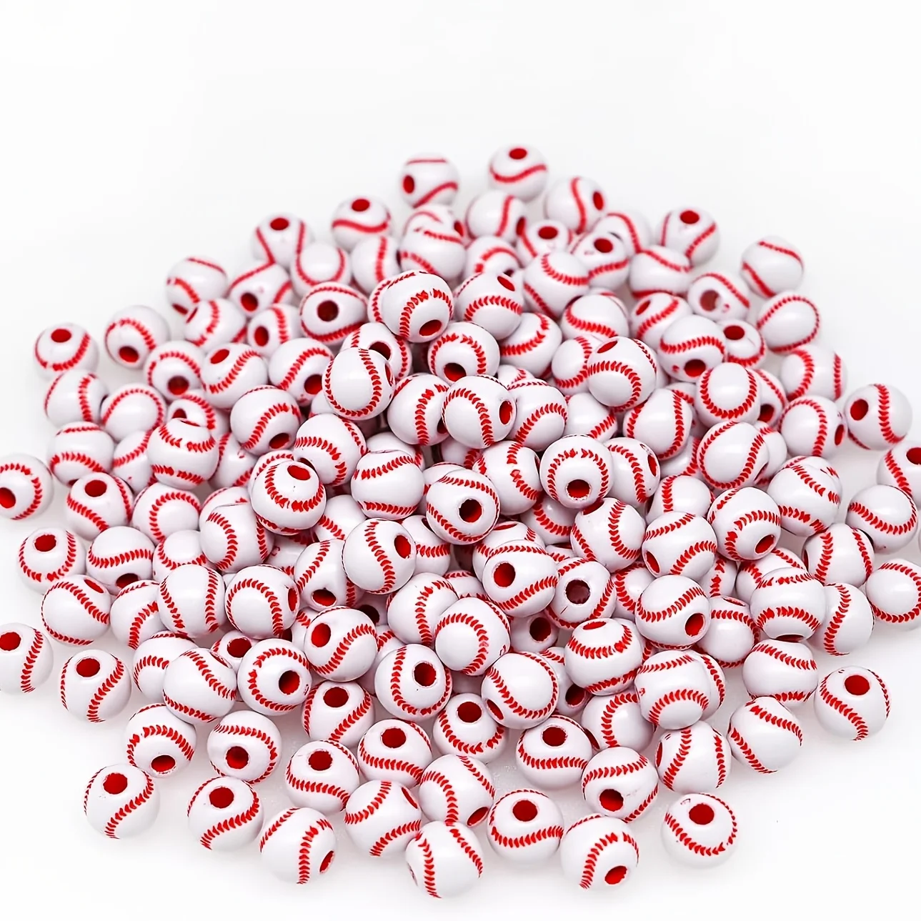 105pcs Baseball Beads Sport Bulk Beads for Jewelry Making, Bracelet Keychain Boys Bead Kit (Baseball)