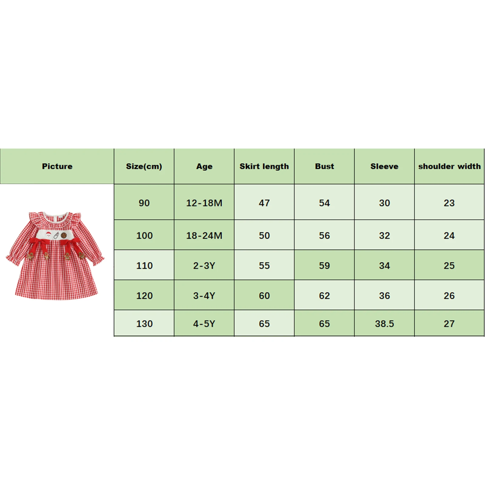 FOCUSNORM جميل الاطفال الفتيات فستان عيد الميلاد 1-5Y كم طويل طاقم الرقبة منقوشة التطريز الزنجبيل رجل فستان #5