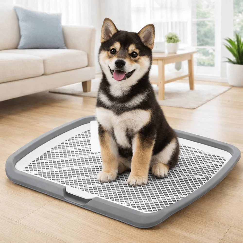 Splash-Proof Dog Training Toilet Removable Net Mesh Pet Pee Pad Holder Open Top Plastic Pet Potty Pads Training view 5