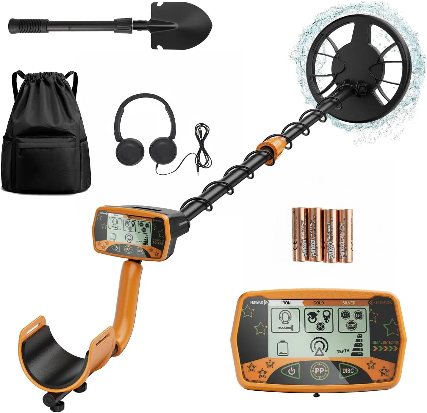 Metal Detector for Adults & Kids, Waterproof Detector with 8