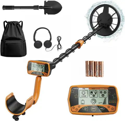 Metal Detector for Adults & Kids, Waterproof Detector with 8" Search Coil, High Accuracy All Metal & Disc Modes, Gold Detector for Beach, Yard, Outdoor