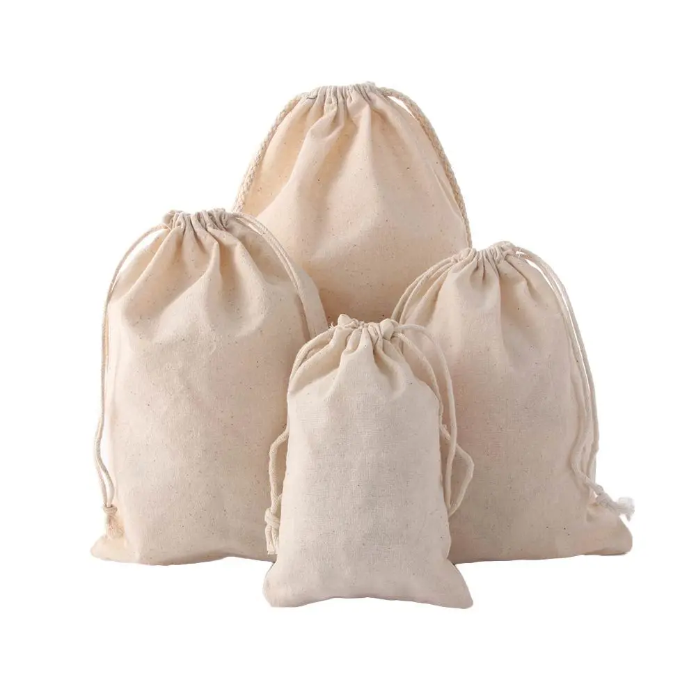 Cotton Fabric Dust Cloth Drawstring Storage Bag Clothes Socks/Underwear Shoes Receive Bag Home Sundry Kids Toy Storage Bags