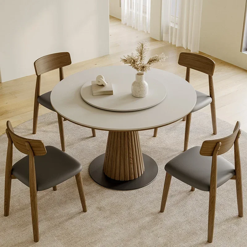 The product can be customized. Nordic solid wood round table modern minimalist designer family size circular dining table r