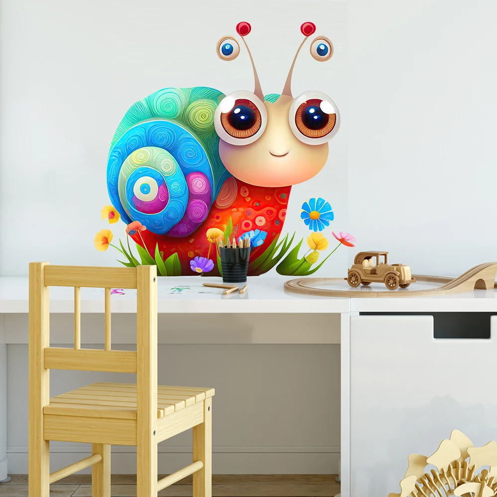 M720 Cute Snails Wall Sticker Removable Home Decoration Decals for Bedroom Kitchen Refrigerator Living Room Walls Decor