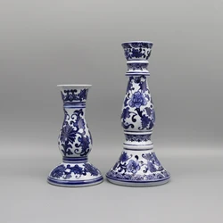 Ceramic Candle Holder, Blue and White Ceramics, Table Accessory