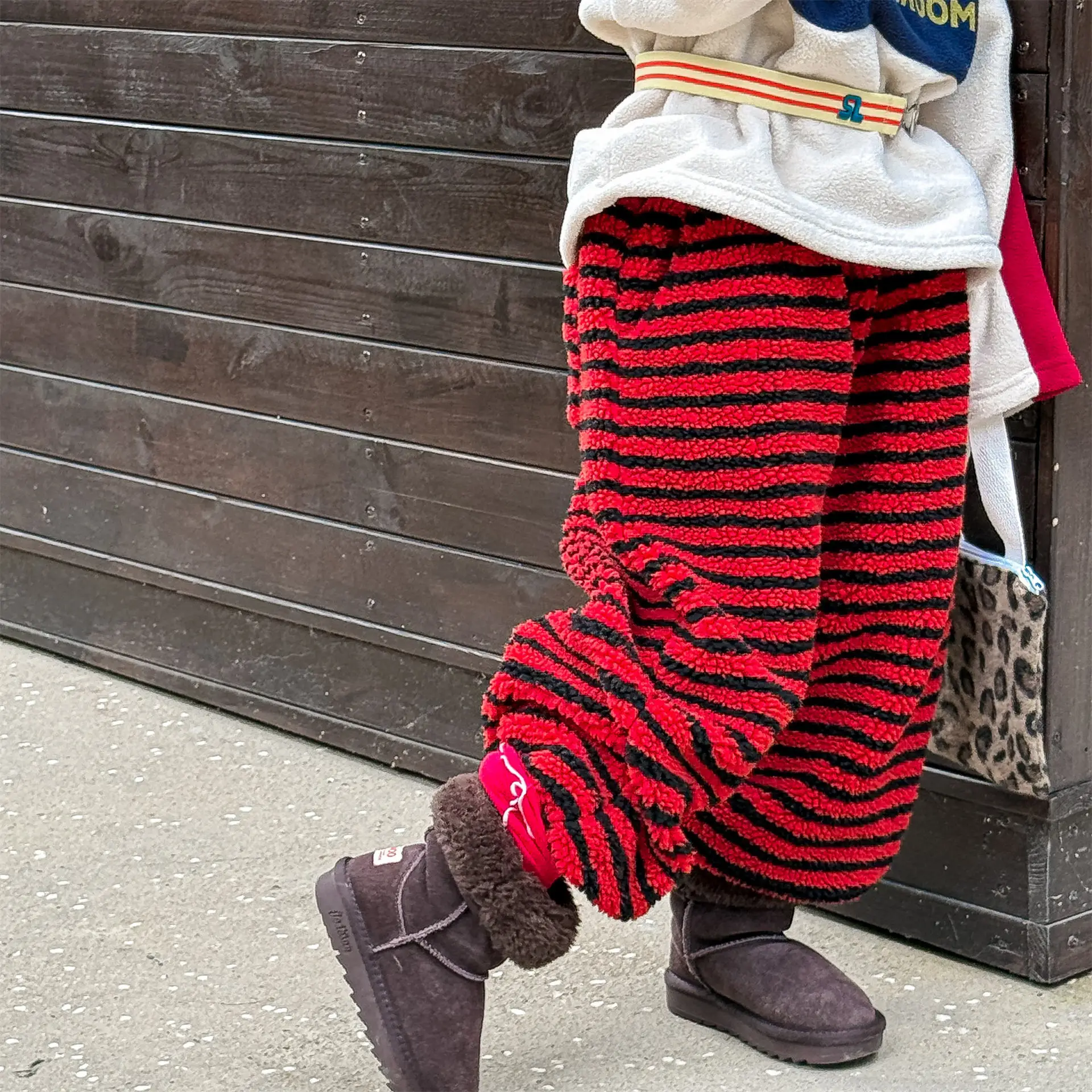 2025 Winter New Children Striped Casual Pants Plus Velvet Thick Girls Lamb Fleece Trousers Kids Boys Warm Pants Baby Clothes