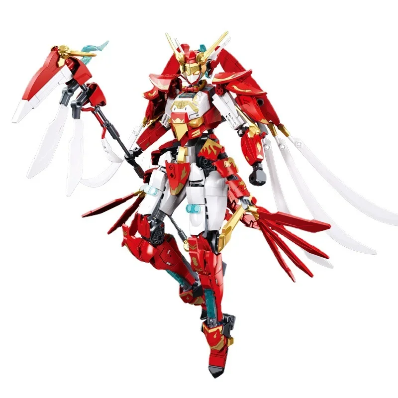 Sluban 706PCS 중국어 Zhuque Mech 빌딩 블록 모델 클래식 시리즈 로봇 그림 무기 장난감 어린이 성인을위한 선물