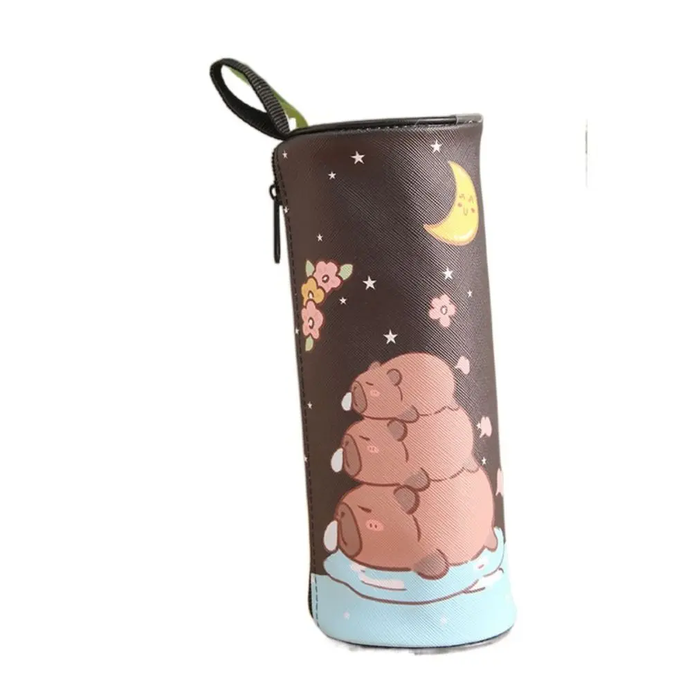 

Storage Bag Kawaii Capybara Pencil Bag Aesthetic PU Waterproof Cute Pencil Case Zipper Creative Stationery Bag Student