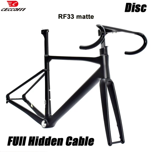 CECCOTTI RF33 T1000 전체 탄소 도로 자전거 프레임 디스크 브레이크 최대 700*32C 자전거 프레임 셋 전체 숨겨진 케이블 디자인 탄소 프레임