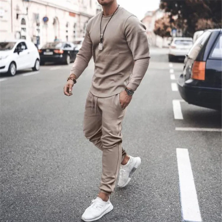 Men's Sets Casual Tracksuit Men Long Sleeve O-Neck T Shirts+Sport Long Pants Suit Casual Men Clothing Mens Joggers Sets Summer