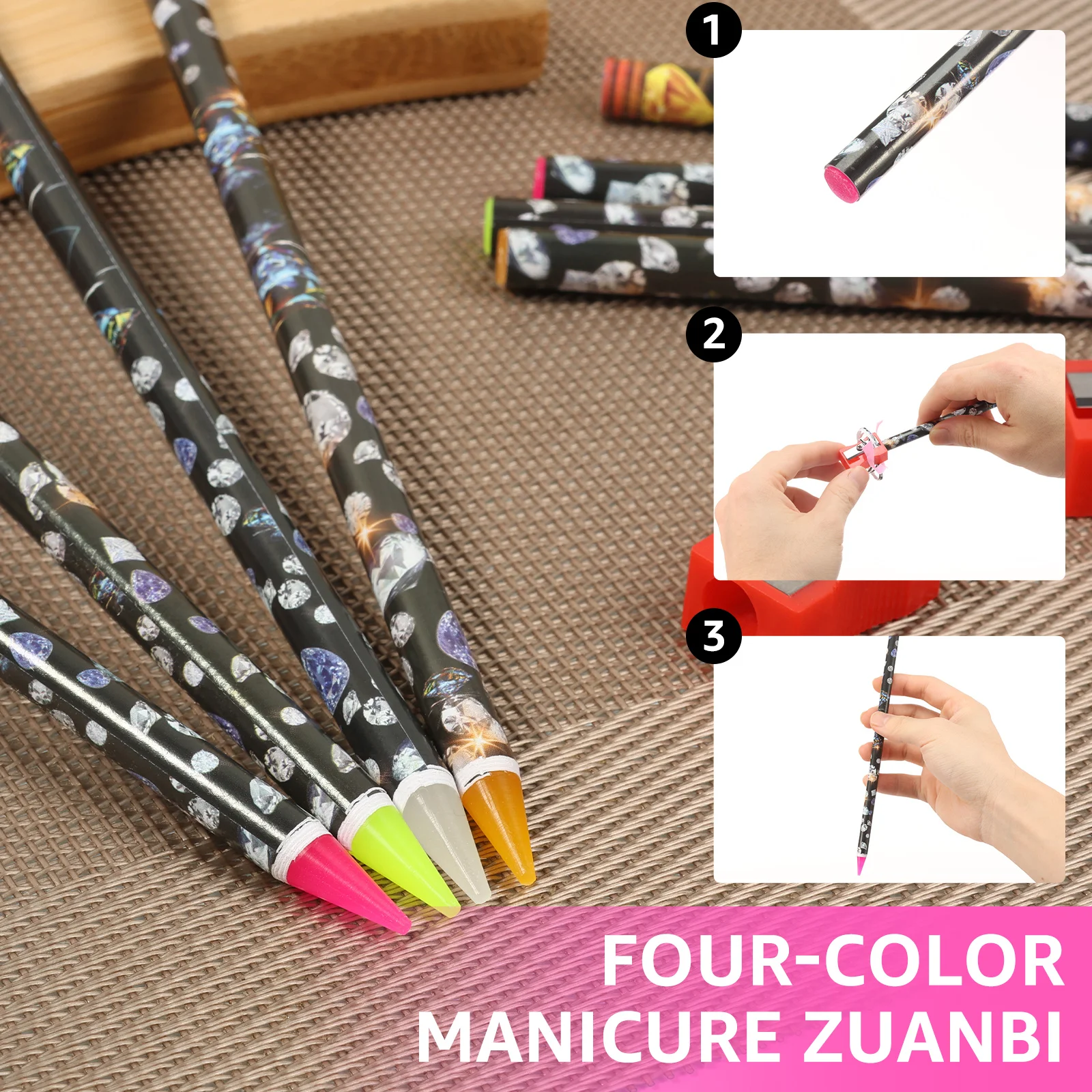 32Pcs Nail Art Dotting Pencil Rhinestone Picker Contactless Pick up Tool for Crystal Wax Pencil for Stones Nails Accessories