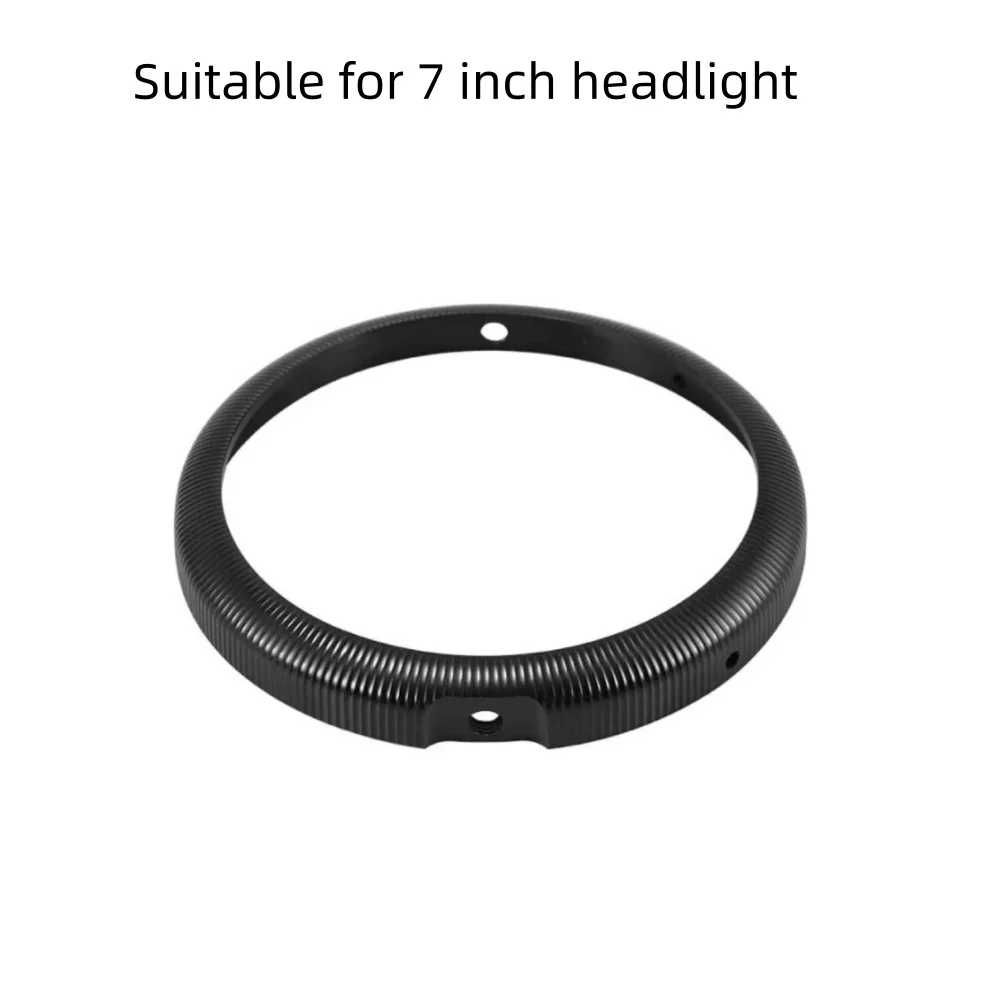 7 Inch CNC Machined Aluminum Headlight Visor Trim Ring Black Headlamp Bezel For Harley Davidson 7" Round Headlight Modification