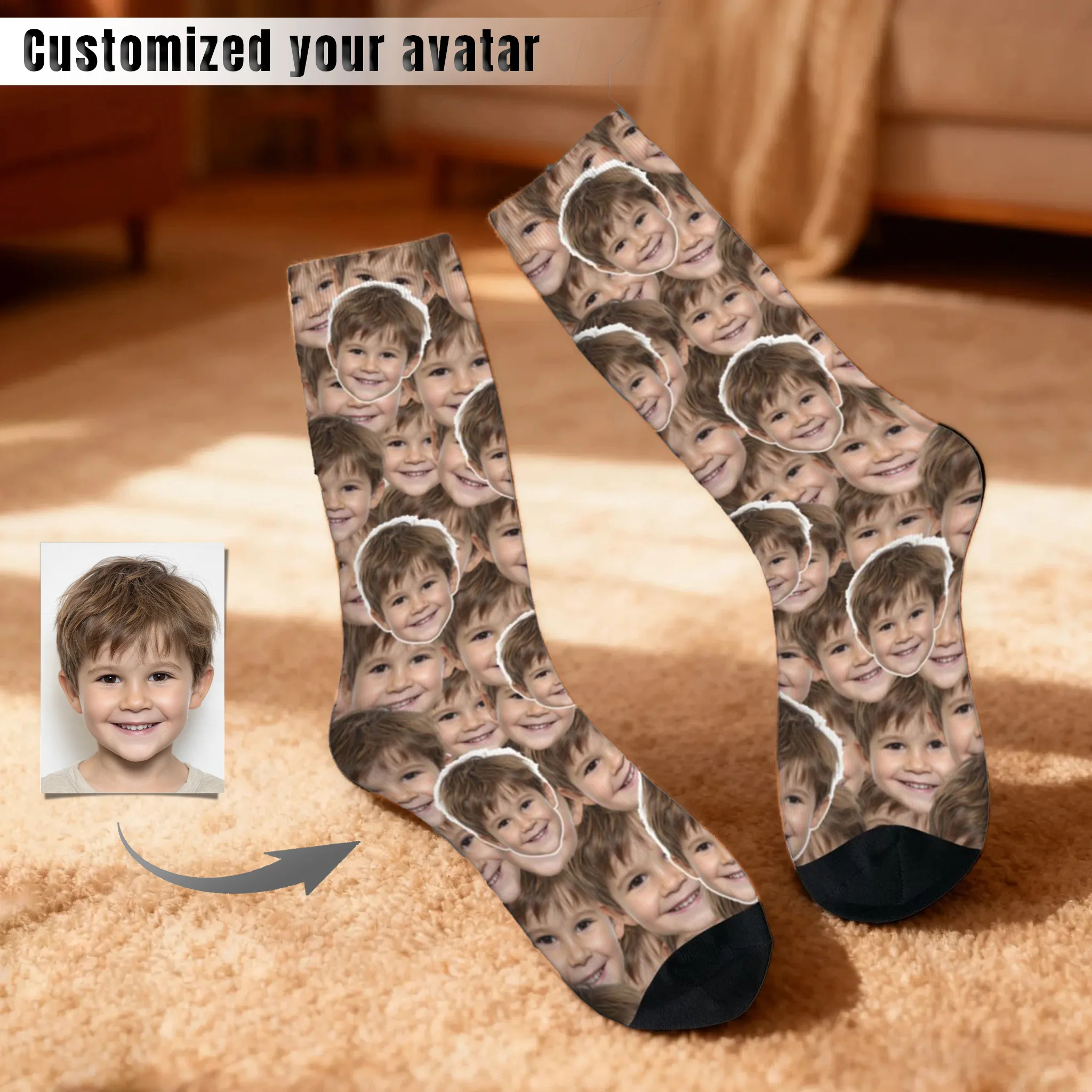 Calcetines de cara personalizados Calcetines con muchas caras Calcetines de cara personalizados Calcetines de fotos personalizados La mejor idea de regalo personalizada