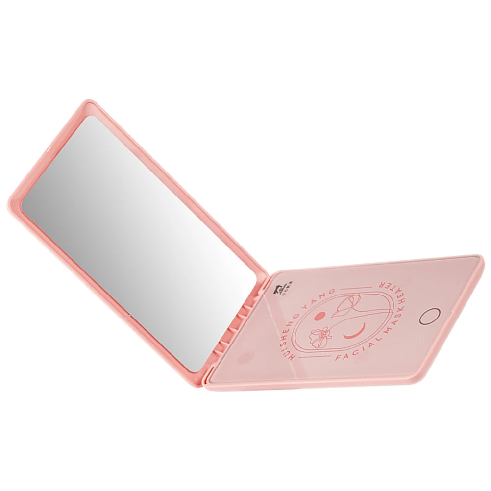 مرآة الوجه الوردي المحمولة مرآة ماكياج قناع السفر سخان المحمولة ورقة قناع العناية بالبشرة آلة دفئا آلة العناية بالبشرة