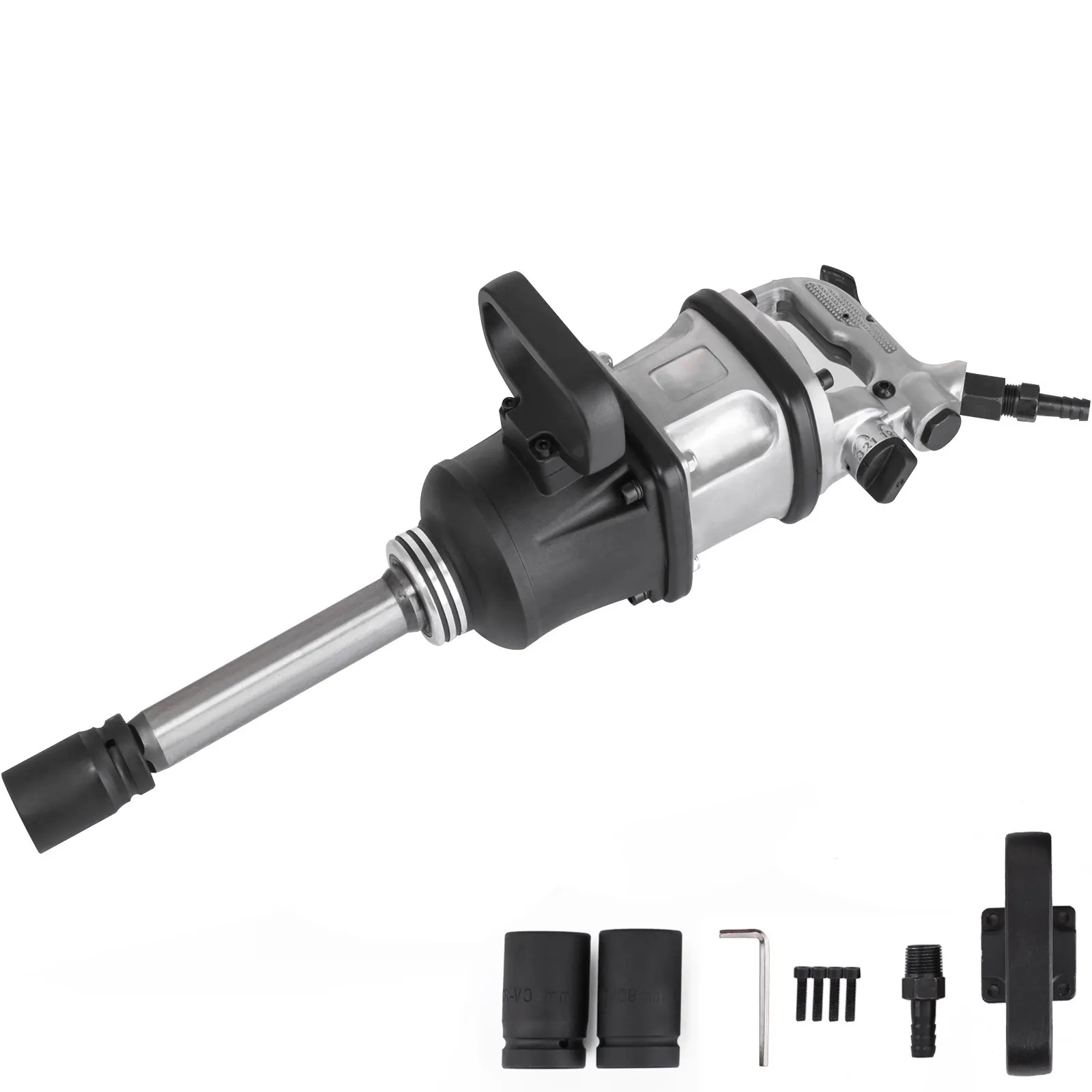 Air Impact Wrench 3800N.m Pneumatic Long Nose Twin Hammer Air Wrench For Trucks Tires Removal And Heavy-Duty 1\'\' Square Drive