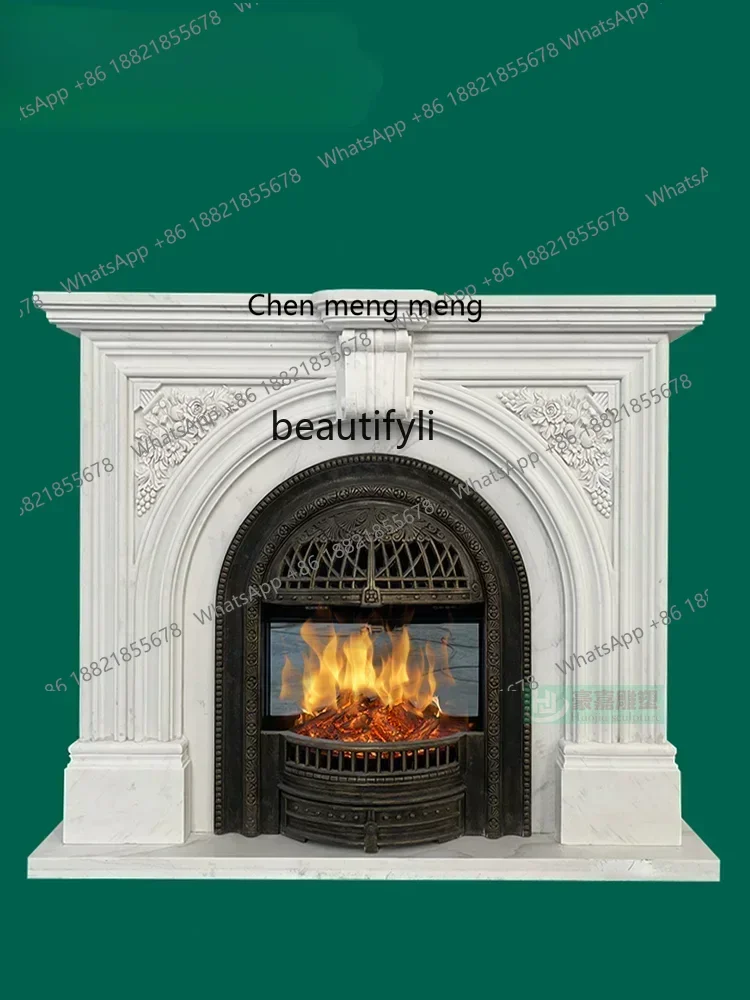 

D178 Y White Marble Marble Mantelshelf Interior Simple Background Wall Hallway French Stone Curio Cabinet Sculpture