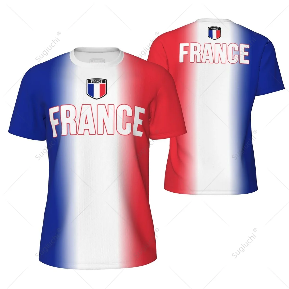 

Fashion Sports Quick Drying Mesh T-shirt France Flag For Running Bike Soccer Tennis Football Fitness Tees 3D Printed Custom tops