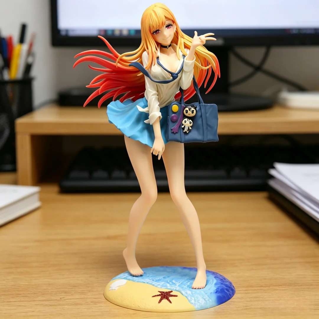 Anime-Figur Marin Kitagawa My Dress Up Darling Schuluniform Strand PVC Sammlerfigur Desktop-Dekoration Geschenk für Erwachsene