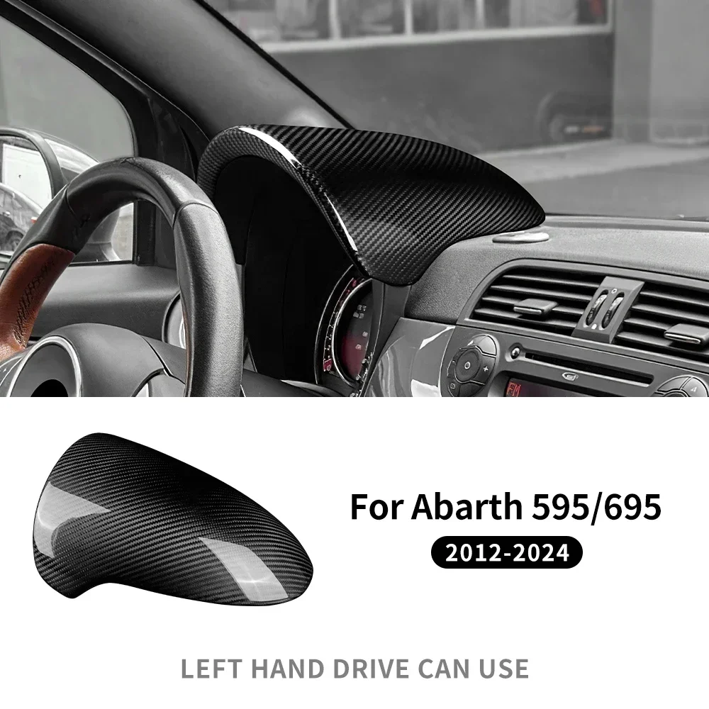 Fiber LHD RHD Car Dashboard Speedometer Panel Cover for Abarth 595 695 2012 2013 2015 2016 2017 2018 2019-2024