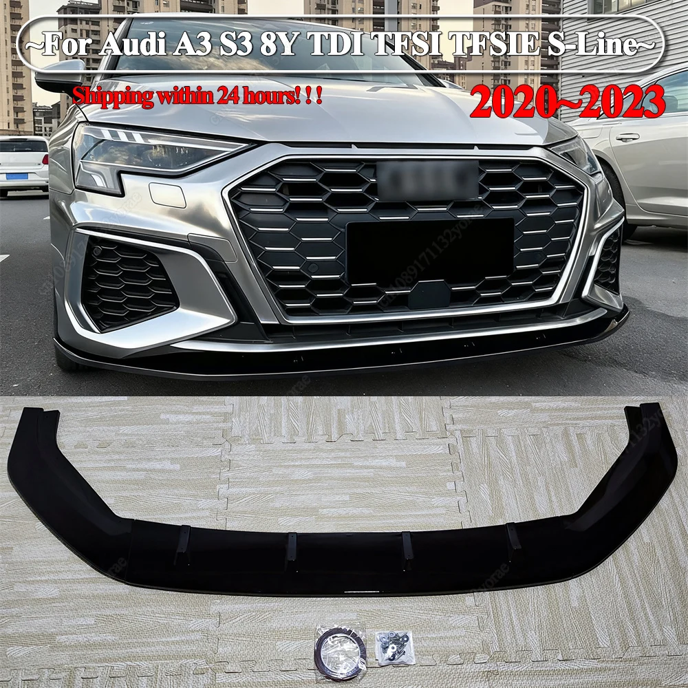 

Maxton Style For Audi A3 S3 8Y TDI TFSI TFSIE S-Line 2020-2023 Sportback/Sedan Front Bumper Lip Spoiler Splitter Diffuser Tuning