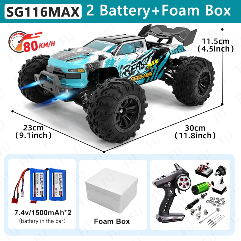 Zll Sg116 Max Rc Auto 80 Km/h Hoge Snelheid Off-Road Drift Auto Borstelloze 4wd Professionele Raceauto 'S Afstandsbediening Auto Voor Volwassenen