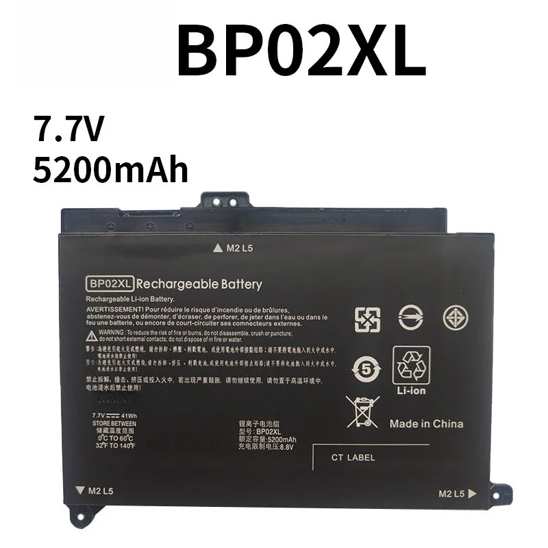 New Replacement Battery For HP 15-AU Series BP02XL TPN-Q172 TPN-Q175 15-AU156TX 15-AU160TX 7.7V 5200mAh Laptop Battery
