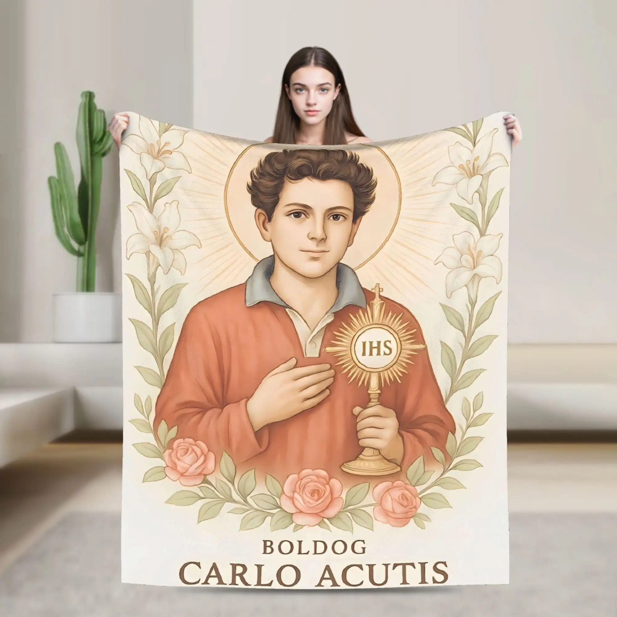 Saint Carlo Acutis  Blanket Quality Super Soft  Bedding Throws Winter Decorative Couch Chair Novelty Bedspread