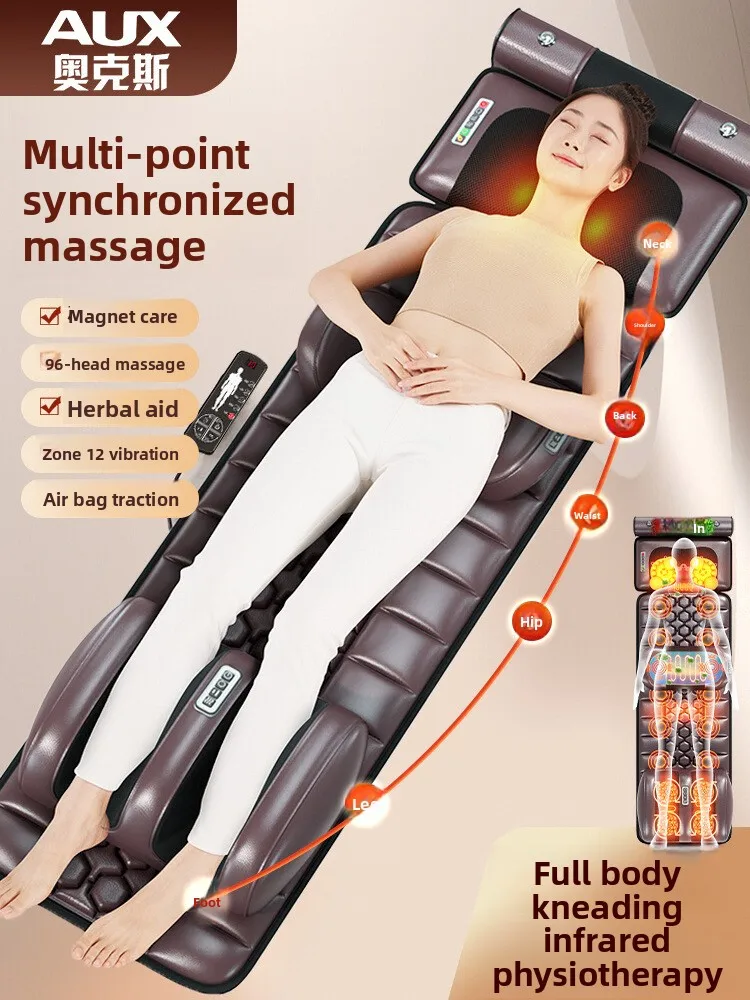 Massager for neck, waist, and back; multi-functional fully automatic kneading massager chair for home use; electric heating pad.
