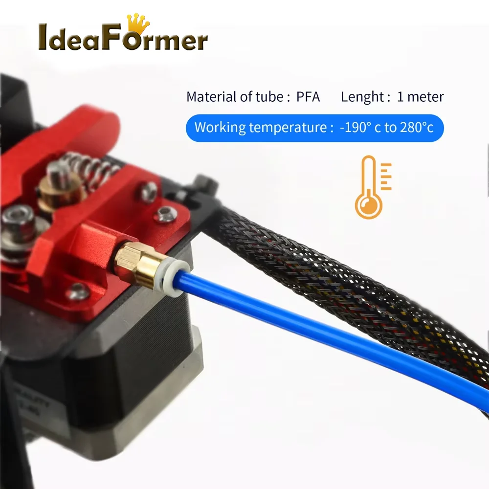 

Трубка из ПТФЭ 1,75 мм PC4-M6 PC4-M10, пневматические фитинги, пневматические соединители, трубка Боудена из ПТФЭ для 3D-принтеров Creality Ender 3