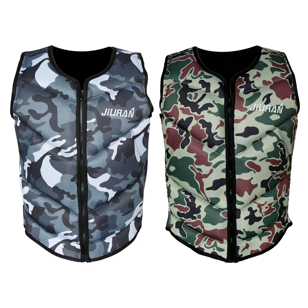 New Adult Camouflage Buoyancy Lifejacket Neoprene Water Sports Portable Surfing Swimming Sailing Fishing Camouflage Lifejacket