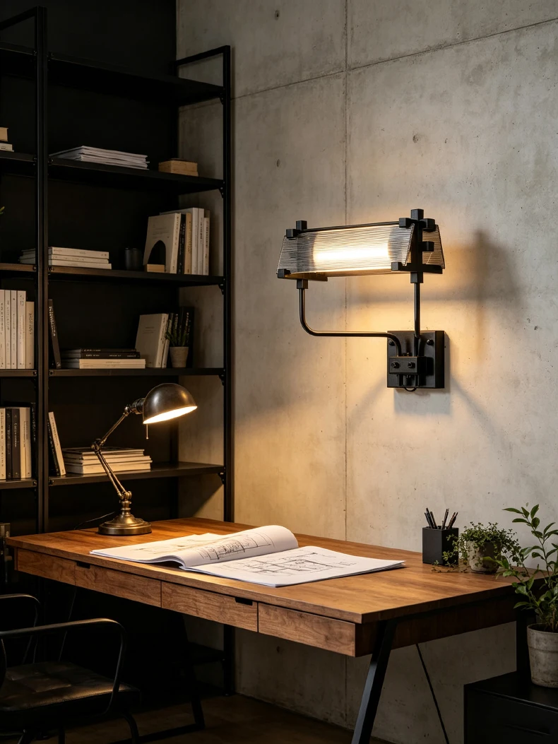 Nordic Industrial Glass Metal Background Wall Lamp Adjust