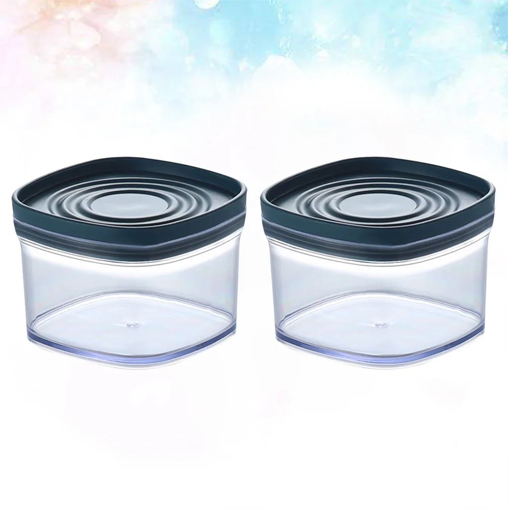 

2pcs Food Storage Container Clear Thickened Plastic Jar Airtight Lid For Dry Fruits Snacks Biscuits Tea Coffee Beans Grain