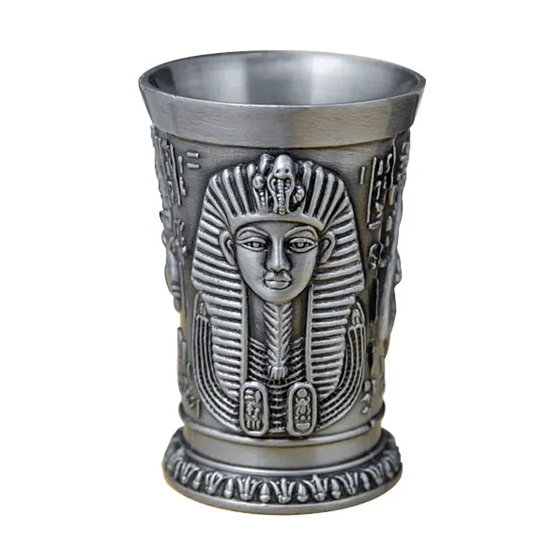 30ML Ancient Egypt Metal Shot Glass Bar Home Cocktail Liquor Copper Cup Short Wine Glasses Pharaoh Cleopatra Rameses Ra God