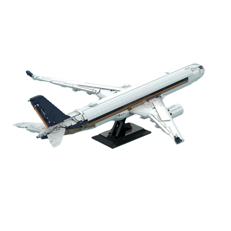 MOC A350 900 Commercial Jet Building Blocks Singapore Style Livery Large Civil Aviation Airplane Bricks Model Toys Adult Gift