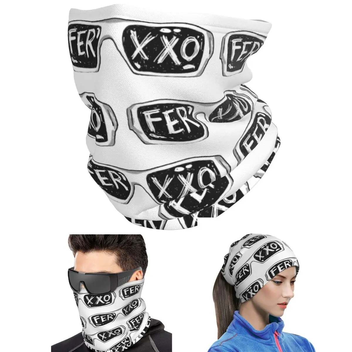Ferxxo Glasses - Feid Logo Classic Sticker Bandana Neck Gaiter Magic Scarf Multi-use Cycling Scarf Unisex Adult Windproof