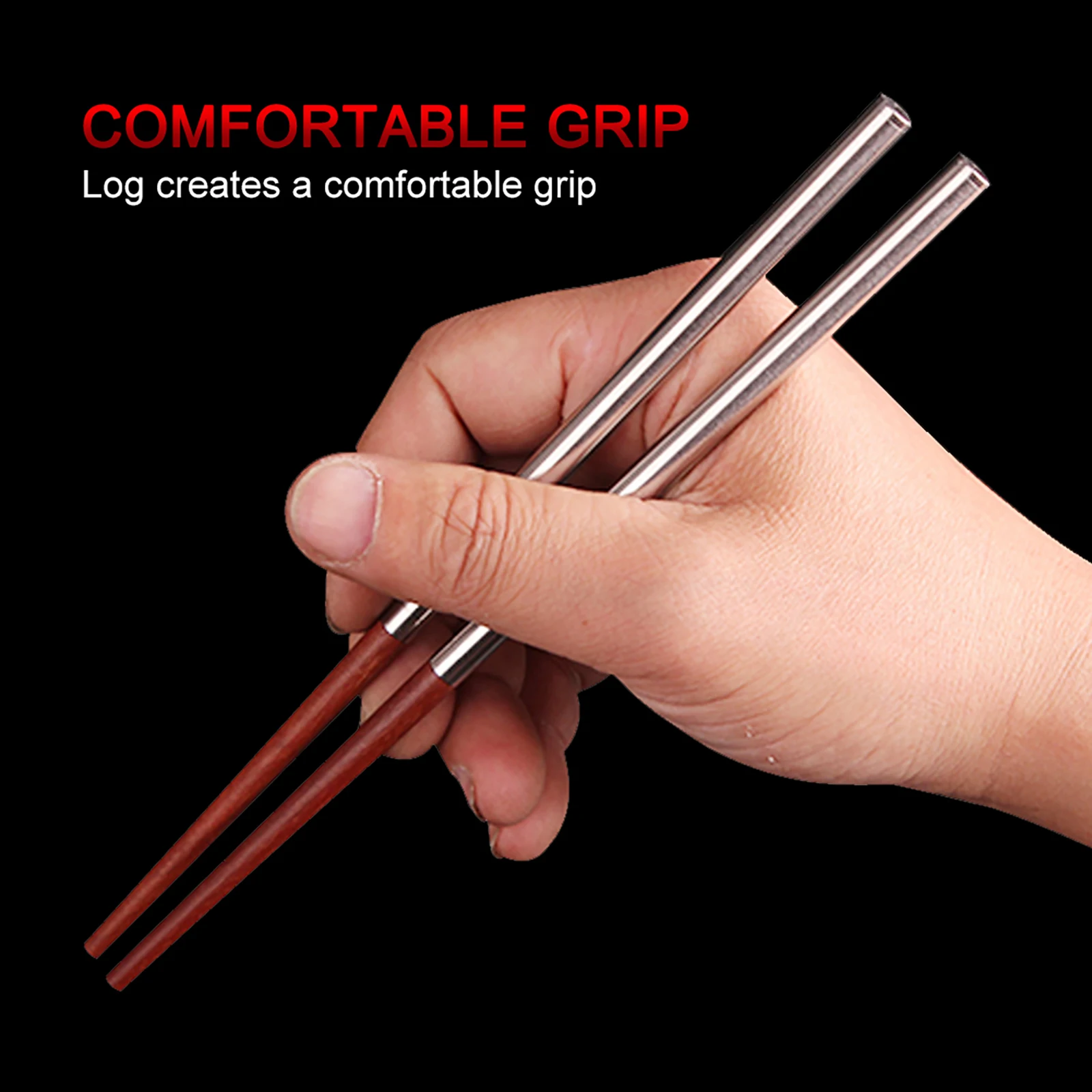 Chopsticks Ergonomic for Outdoor Travel Foldable Chopsticks Ultralight Folding Chopsticks with Storage Bag Collapsible Travel view 5