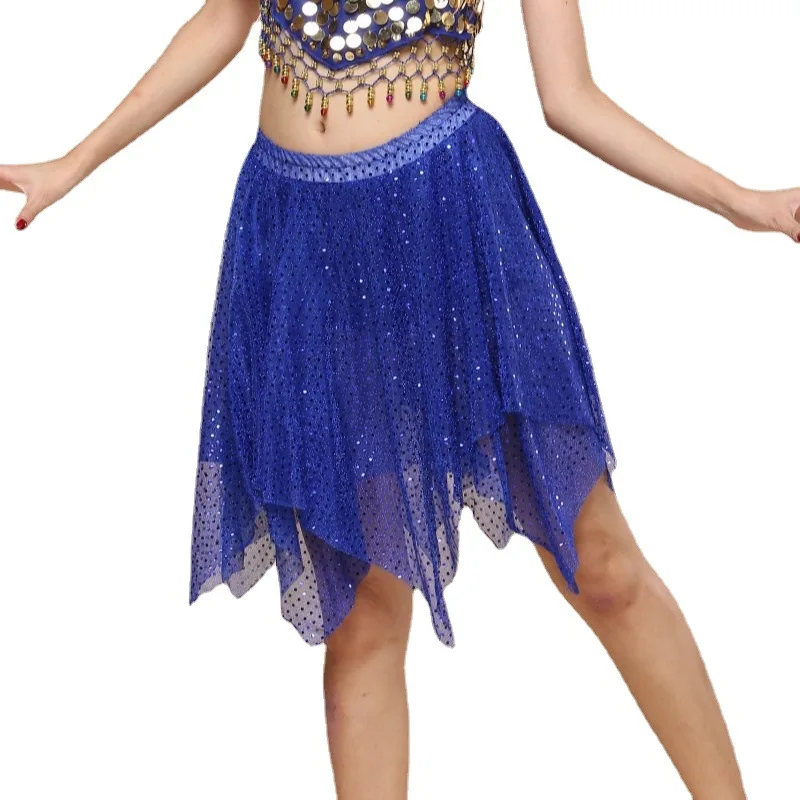 Womens Irregular Overlay Belly Dance Skirt Halloween Role Play Theme Party Carnival Stage Performance Costume Skirts