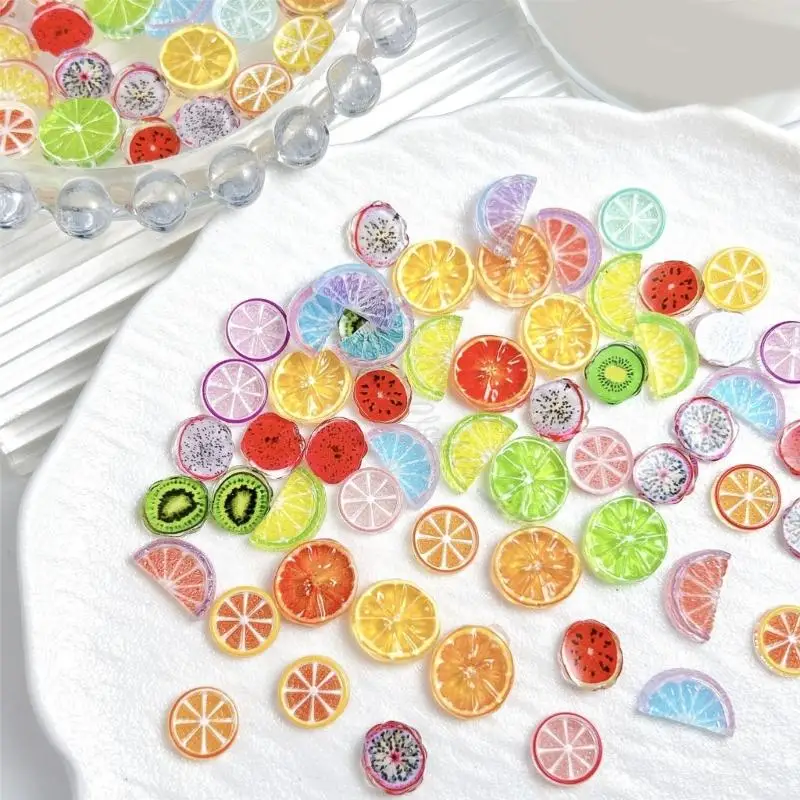 60PCS Multipurpose Craft Pendant Fruit Slices Jewelry Component Jewelry Making Accessory for Necklace Bracelet