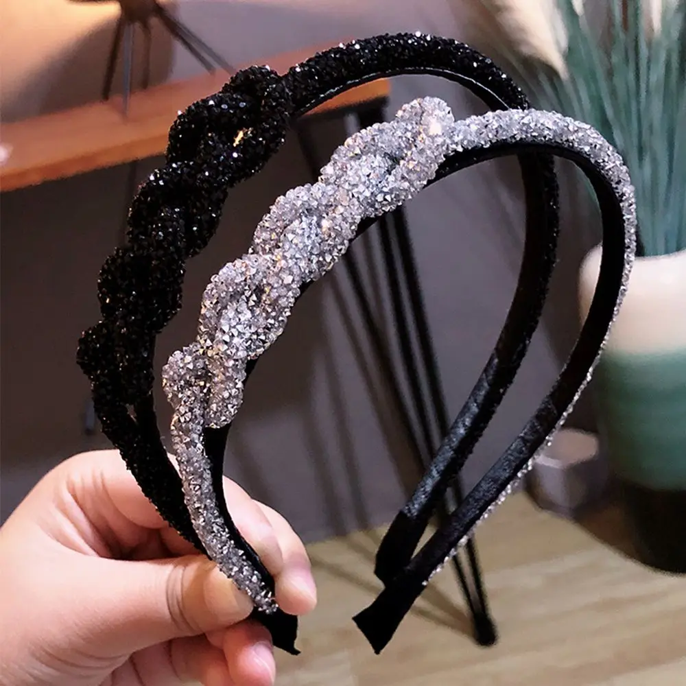 สาวหวานคริสตัล Rhinestone ทอผ้าอุปกรณ์เสริมผม Headdress ผม Band แถบคาดศีรษะ HEAD Hoop