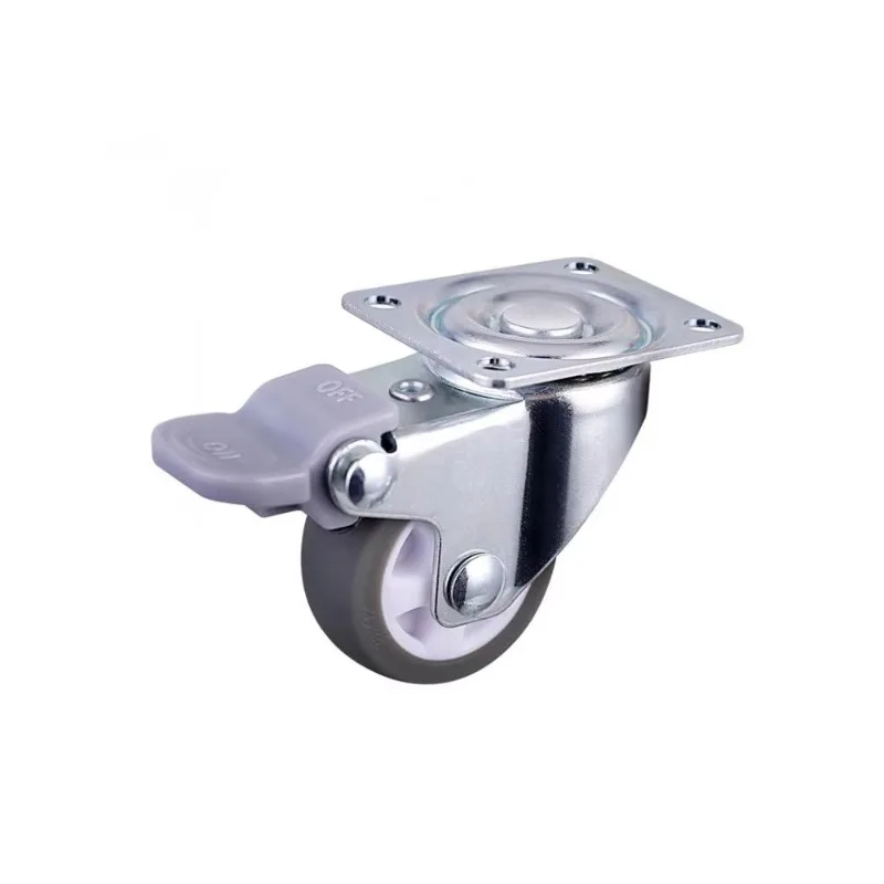 4 Pcs 1 Inch Casters Gray Tpe Universal Wheel With Diameter 25mm, Minimum Brake Wheel, Mute Household Caster 24KG