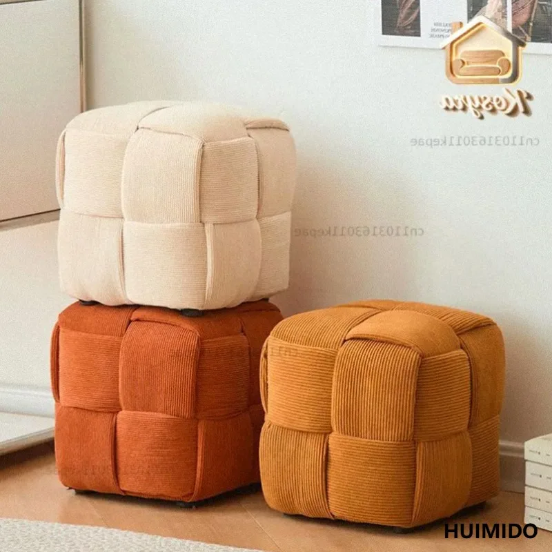 Entryway soft shoe-changing stool, home doorway sofa stool, high-end long bench, internet-famous fitting room stool makeup stool