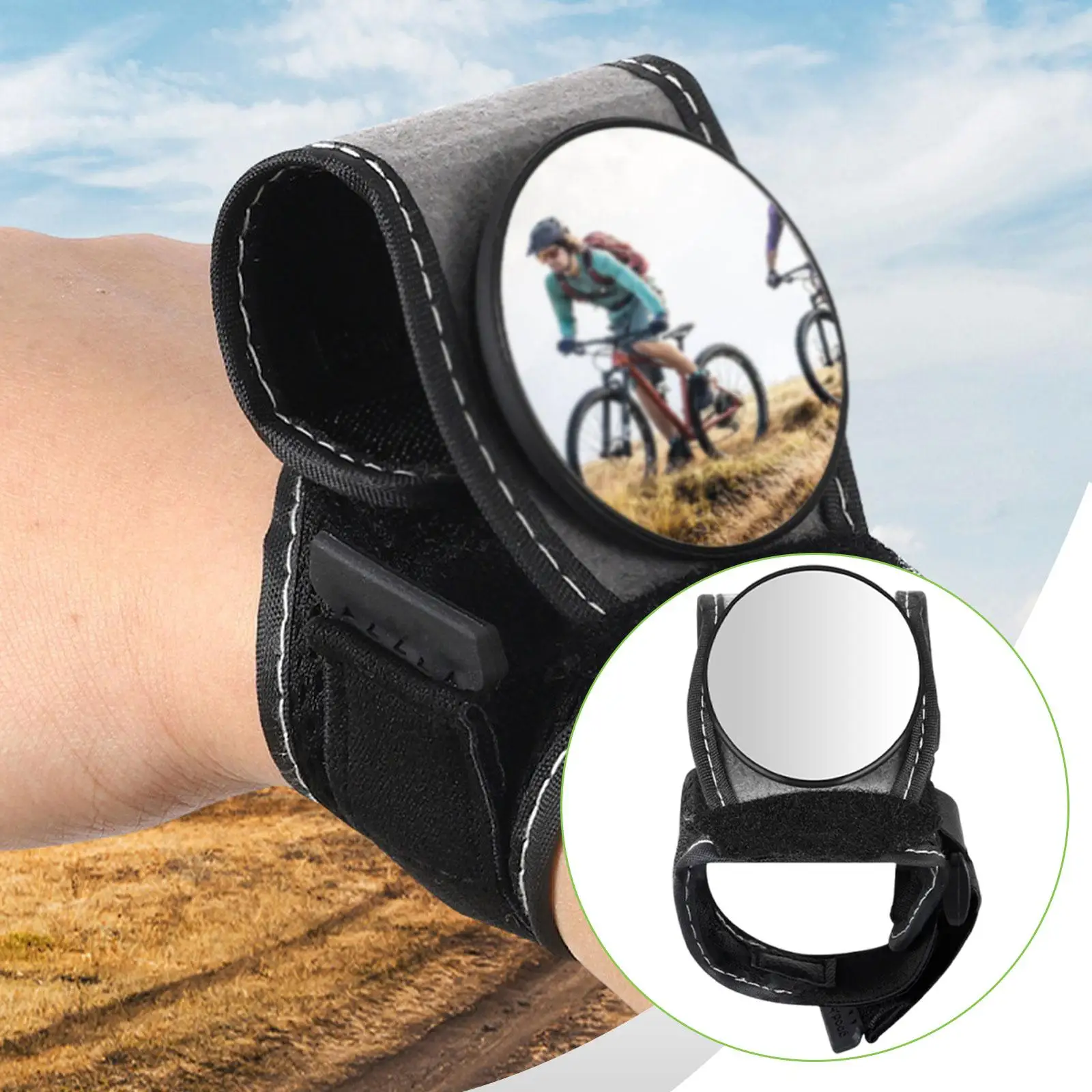 مرآة حزام معصم لركوب الدراجات، ملحقات محمولة معززة للرؤية، مريحة وعملية وقابلة للتعديل، معدات ركوب الدراجات #1