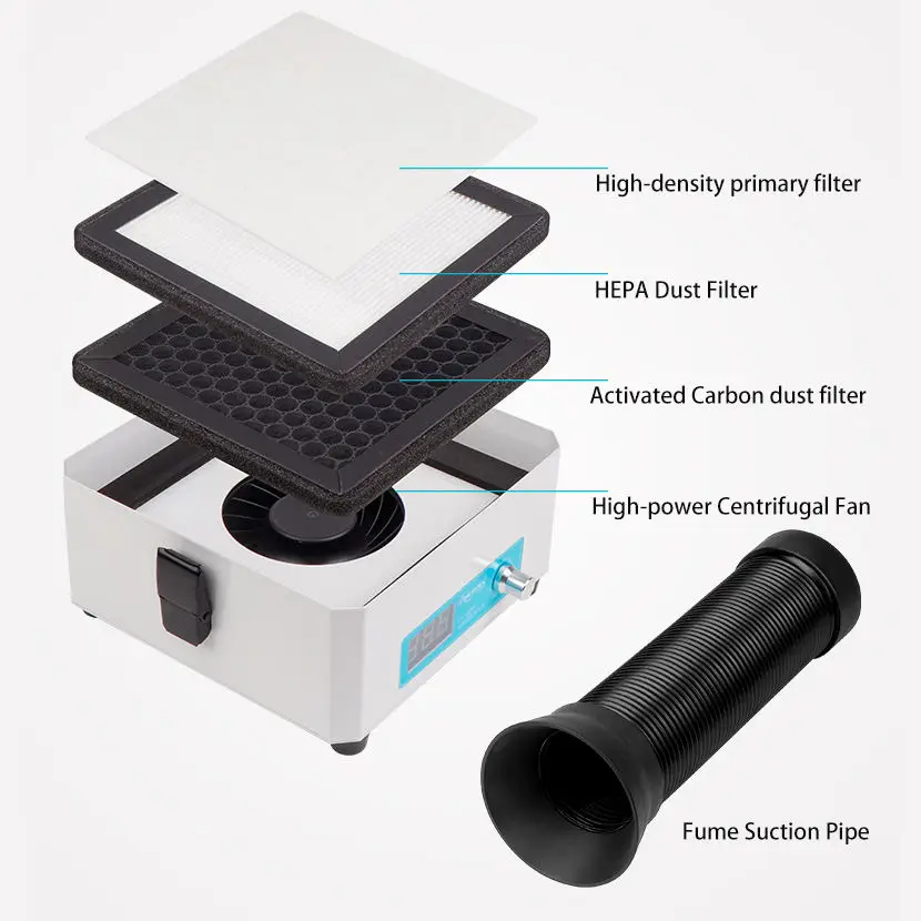 CSD-100XP 150W Desktop Esd Solderen Rookzuiveraar Absorber Luchtfilter Fume Extractor Lassen Afvalgas