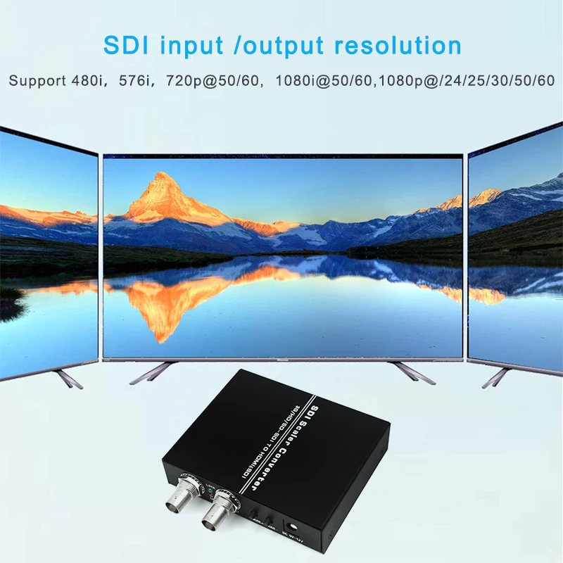 

3G/HD/SD-SDI to HDMI Converter with BNC Loop Out - Full HD 1080P60, 720P60, Compatible with Cameras, Monitors, Studio Gear