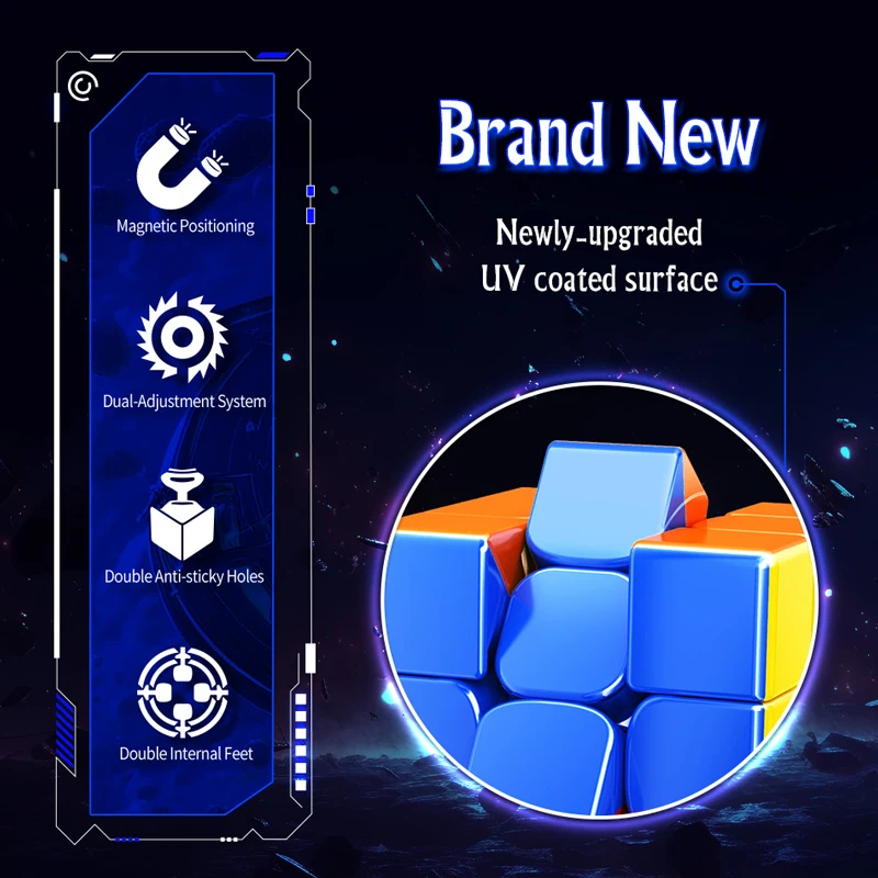 MOYU-Cubo mágico magnético UV RS3M 3x3 RS3M V2 Speedcube, rompecabezas de velocidad profesional, 3x3, 3x3, 3x3, juguetes para niños