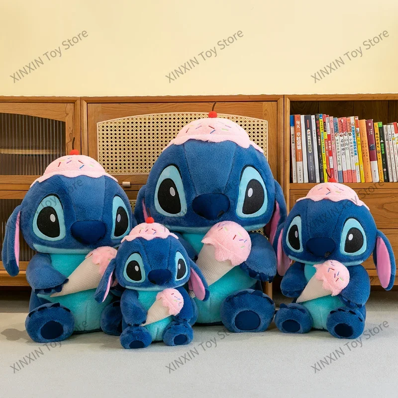 70cm Disney Ice Cream Lilo&Stitch Big Size Plush Toys Stuffed Dolls Soft Pillow Cartoon Anime Decoration Children Birthday Gifts