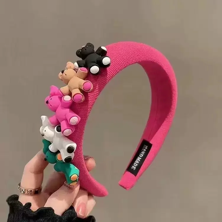Süßes, schlichtes, farbiges, großes Blumen-Haarband, Kaninchen-Stirnband, geeignet für Haarstyling, Mädchen-Haarschmuck, Party- und Urlaubsgeschenke – Detail 5