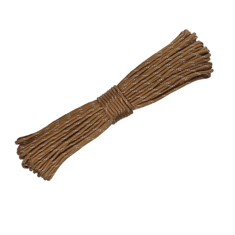 Reflektierendes Paracord 550 Militär 7-strängiges Seil Taktische Fallschirmschnur Camping Zelt Seil Warnlinie Lanyard DIY Armband