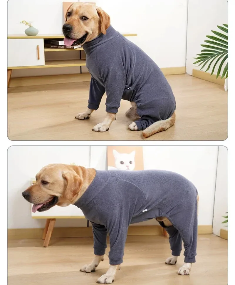 Xs-3XL Winter Pet Dog Clothes Dogs Sweatshirt Warm Flannel Dog Pajamas Padded Clothes for Medium Large Dogs Labrador Clothing
