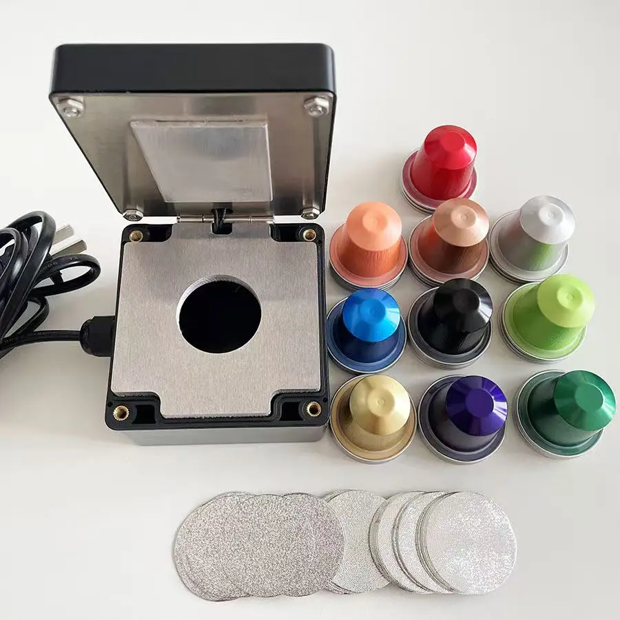 Manual Aluminum Coffee Capsule Sealing Machine For Nespresso Pods Foil Driven Coffee Pod Sealer